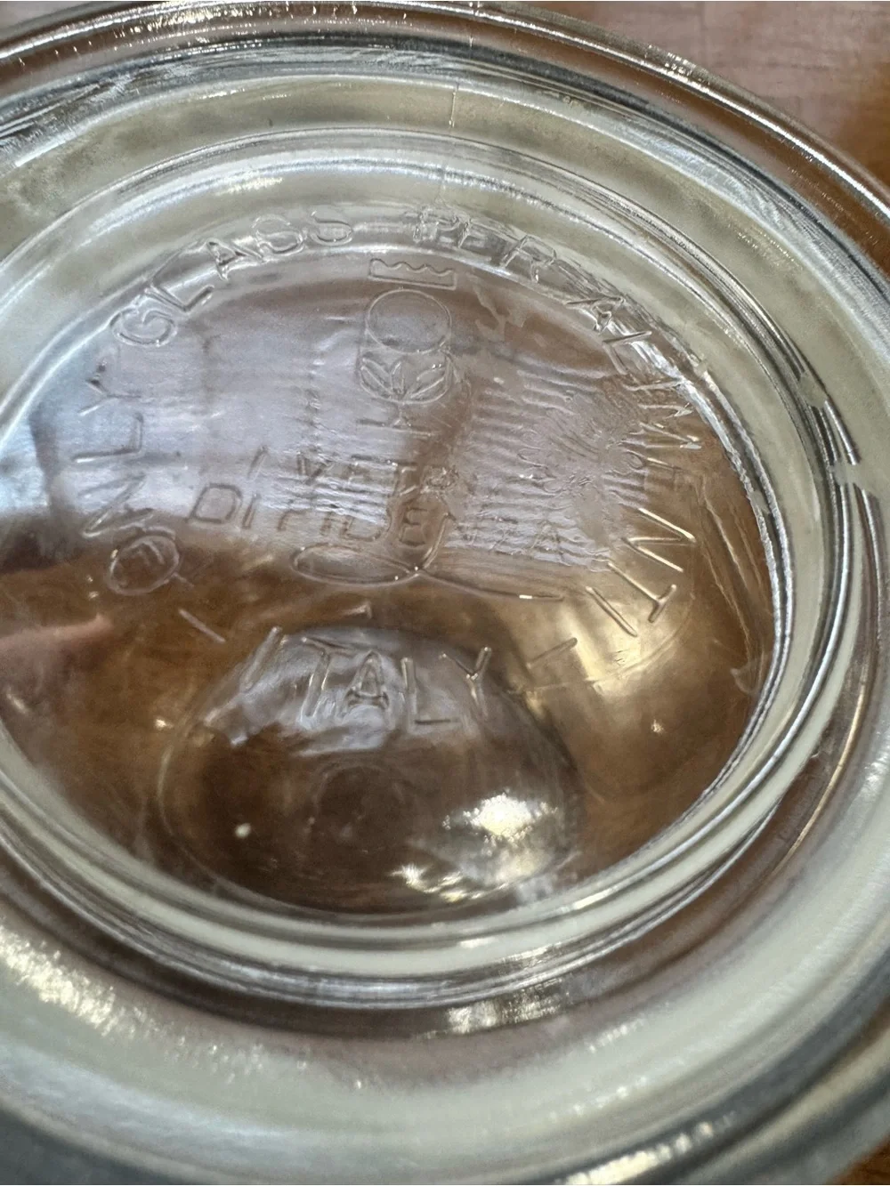 Vintage Vetri Di Fidenza glass jar made in Italy Glass Clamp-Top Storage Jar